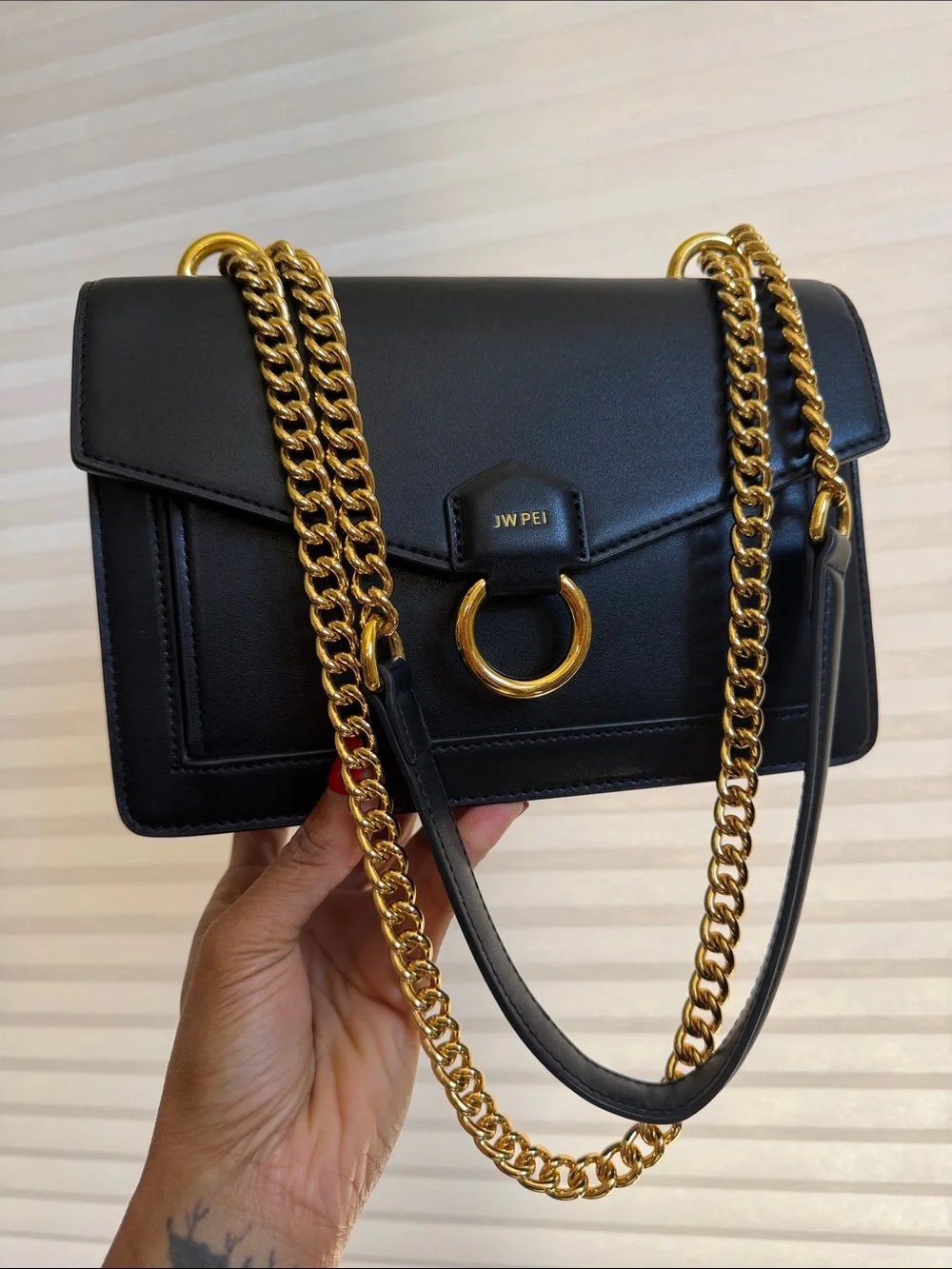 JW PEI Ashlie Crossbody Bag in W/ Gold Hardware